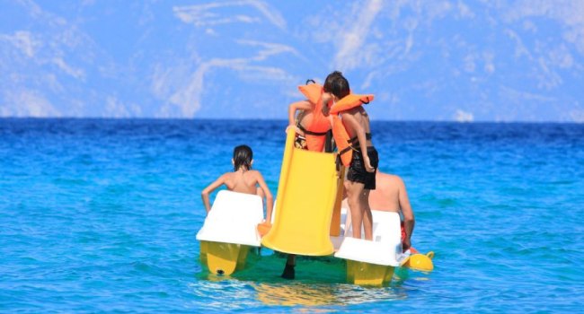 Pedal Boat Znjan, Croatia, Split beach bar with view at the sea