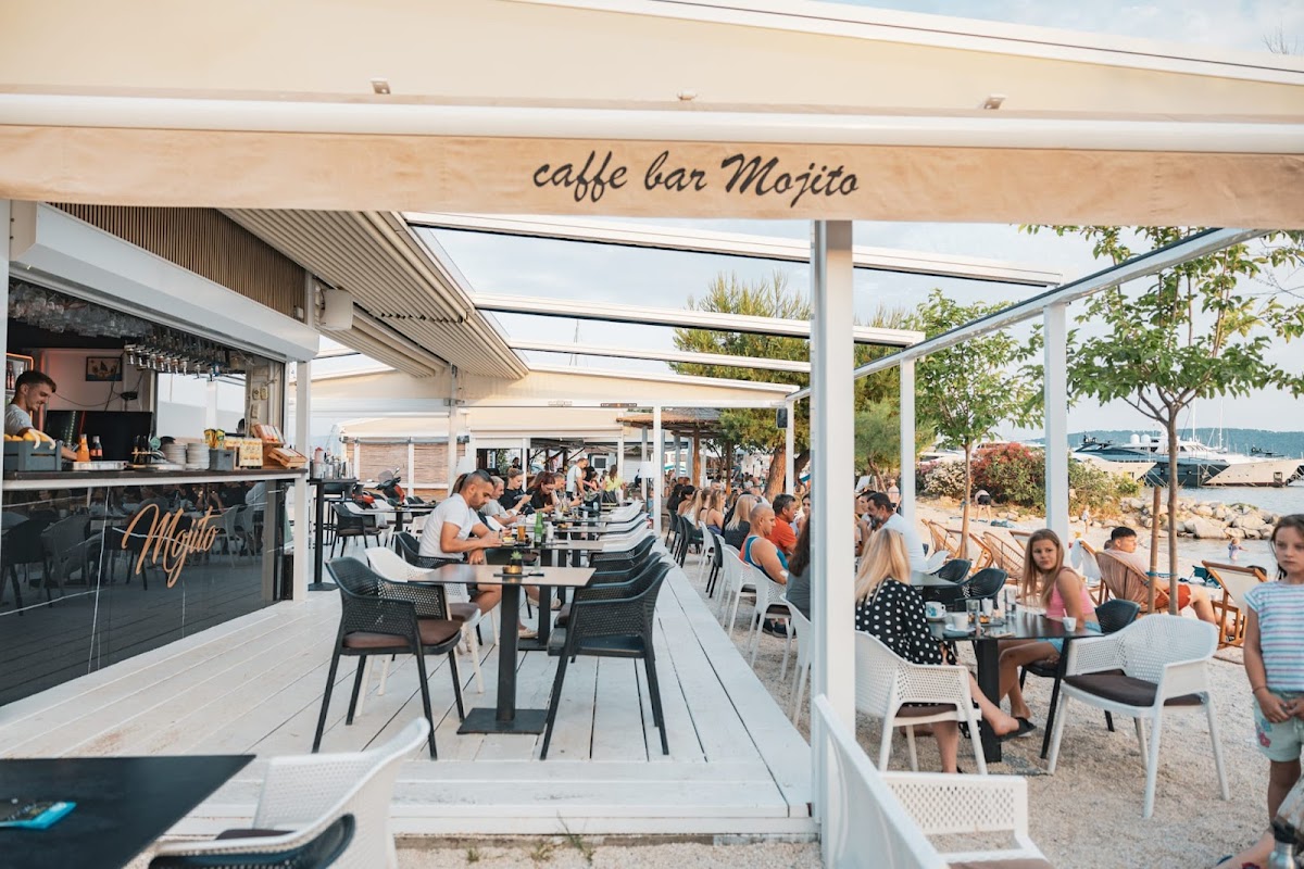 Mojito beach bar, Croatia, Split beach bar with view at the sea