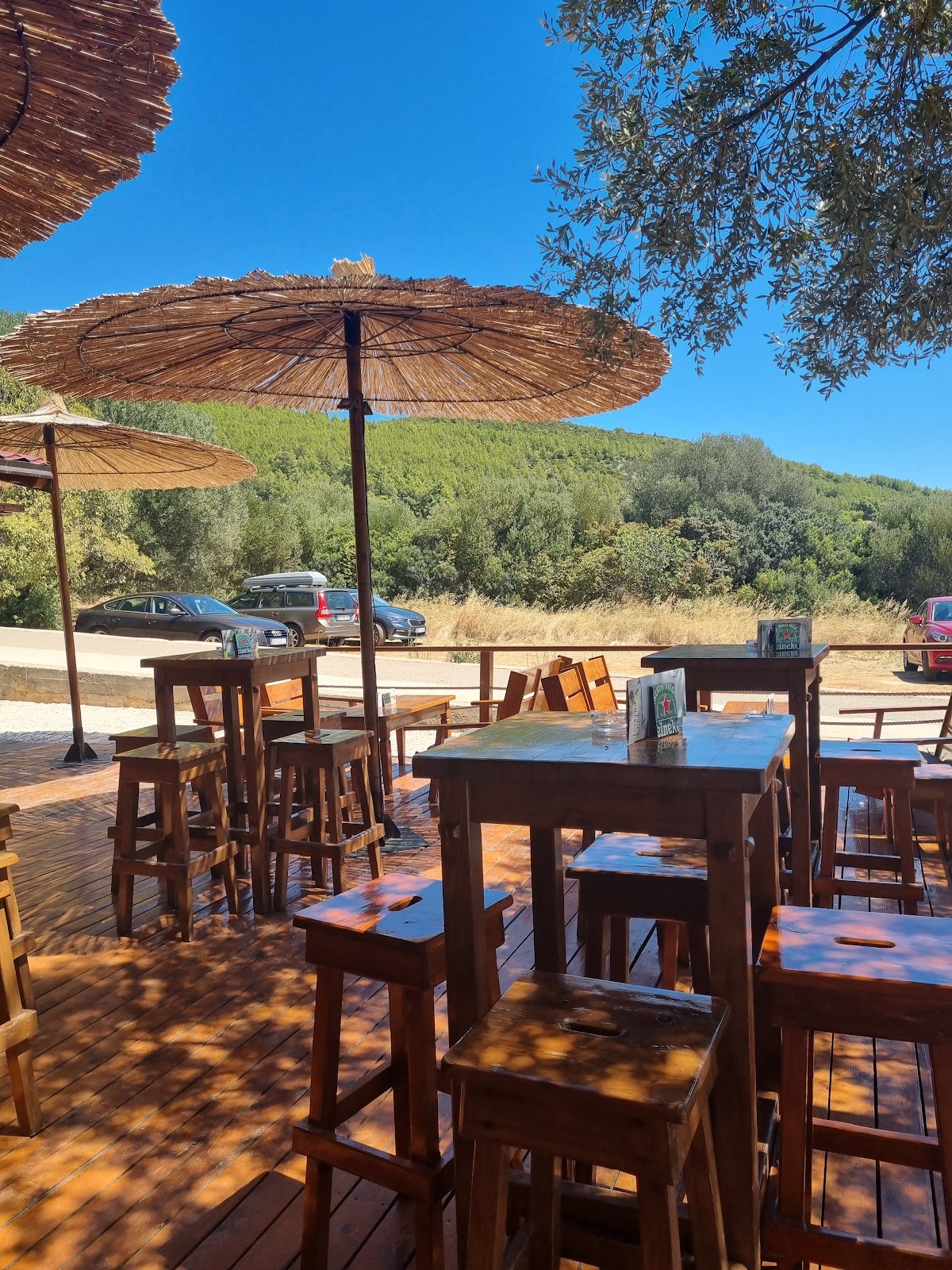 Beach bar Ratak, Croatia, Hvar beach bar with view at the sea