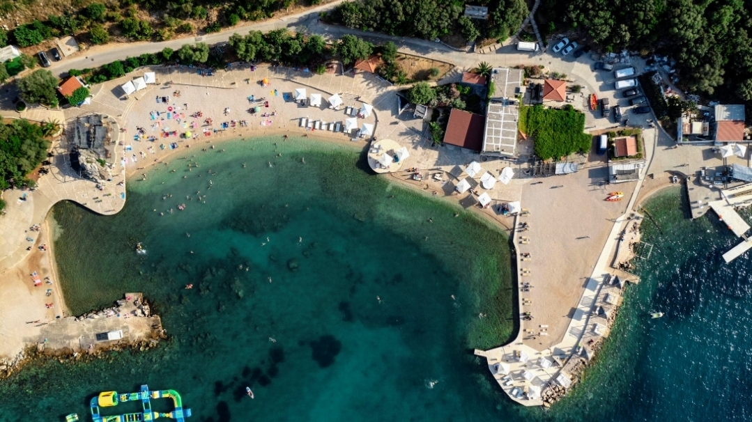 Copacabana Beach, Croatia, Dubrovnik beach bar with view at the sea