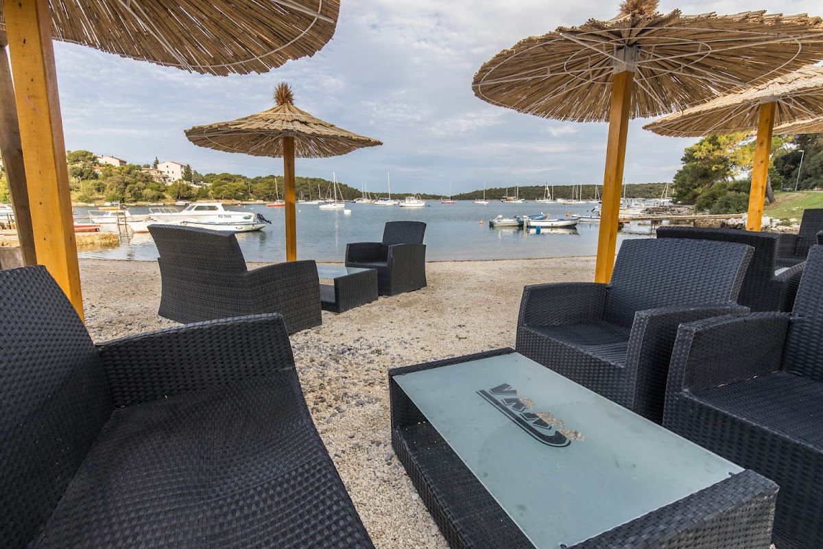 Beach Bar Kanalić, Croatia, Pula beach bar with view at the sea