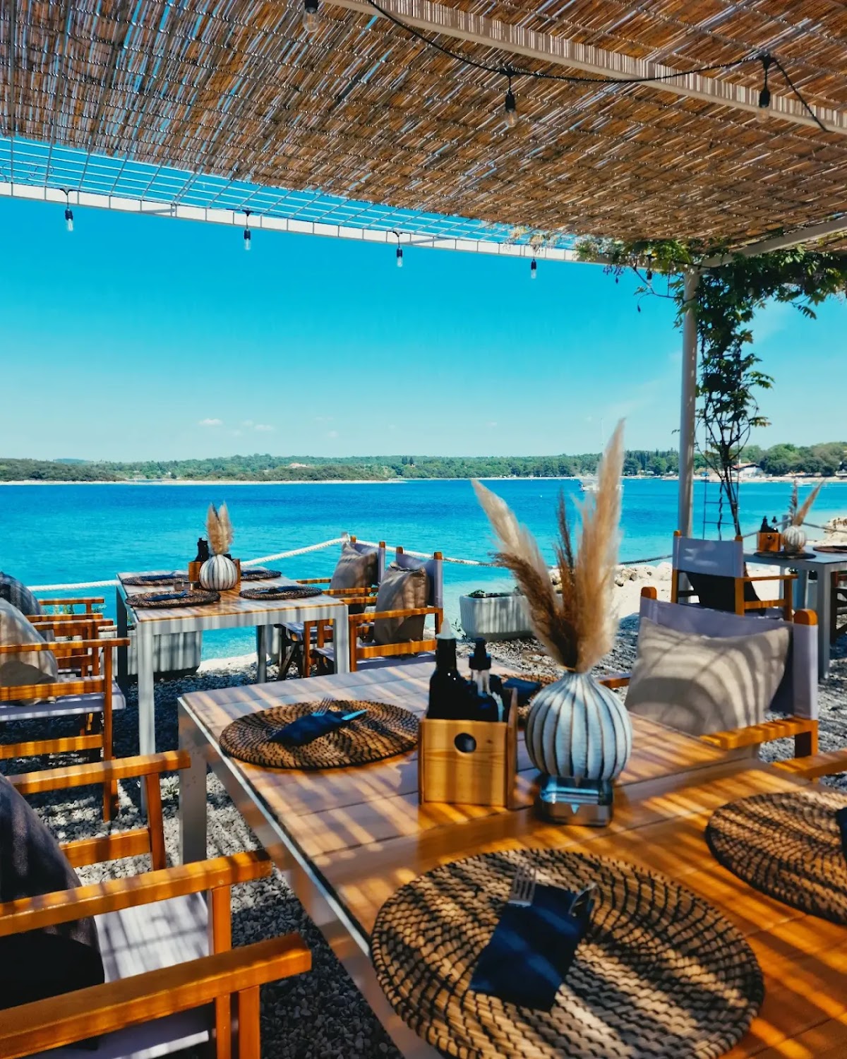 Casanova Beach Bar, Croatia, Pula beach bar with view at the sea
