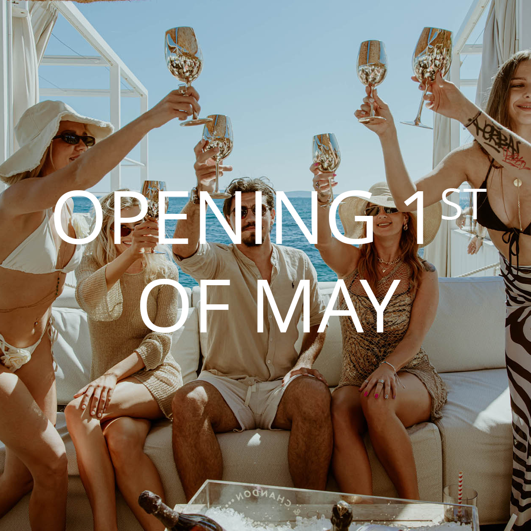 Mistral Beach Club, Croatia, Split beach bar with view at the sea