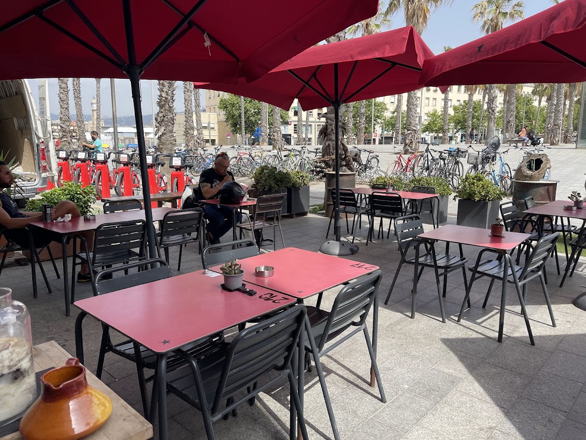 Beach Garden Barceloneta, Spain, Barcelona beach bar with view at the sea