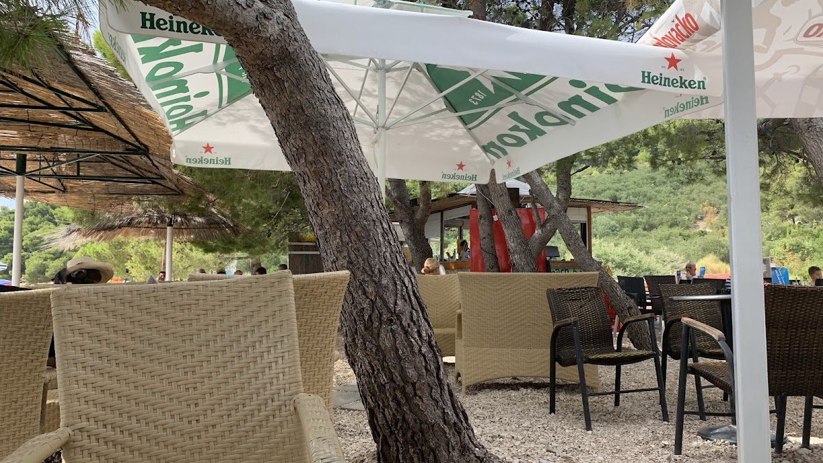 Beach bar Mozzart, Croatia, Makarska beach bar with view at the sea